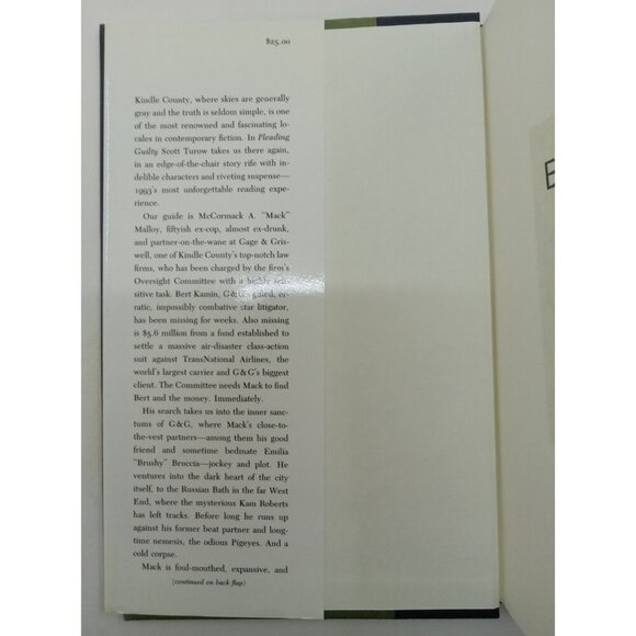 Pleading Guilty by Scott Turow – VG+ Legal Thriller Hardcover with DJ - Picture 8 of 11